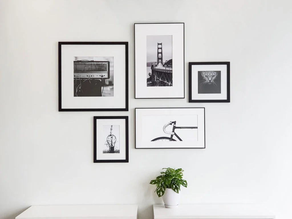 Canvas Frame Cluster - Black & White Office Display