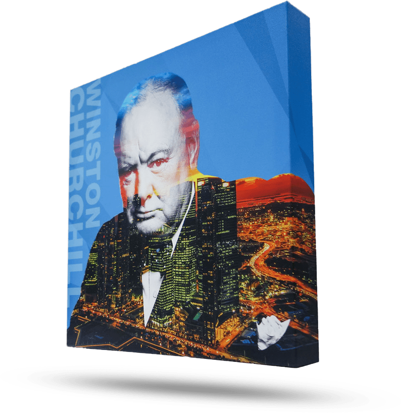 Winston Churchill Portrait Canvas Print